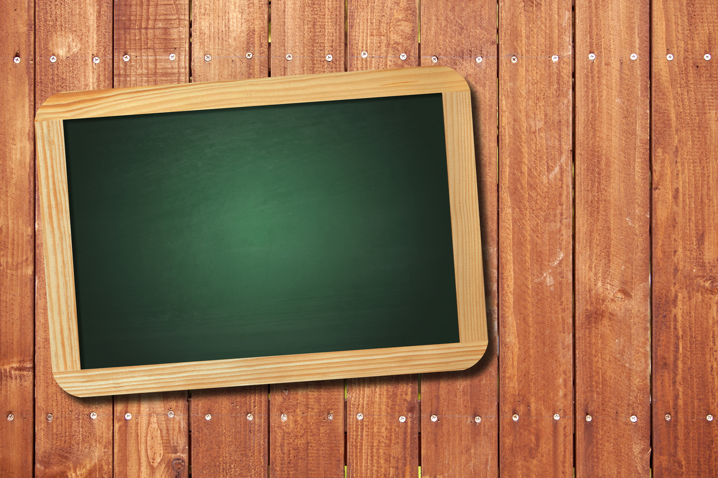 old blank blackboard on wood background